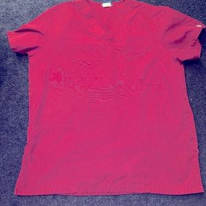 Cherokee Scrub Top M Wine